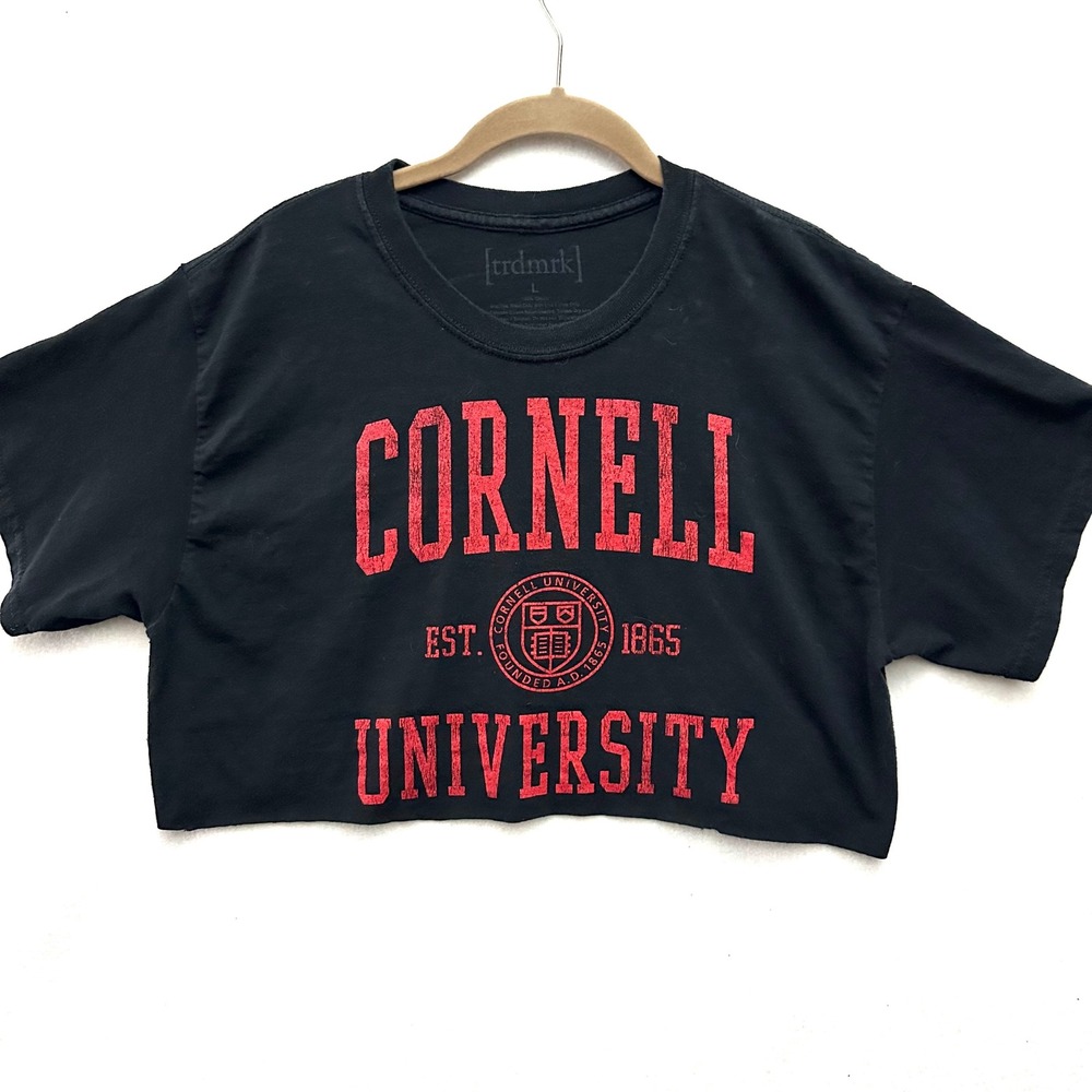 Trdmrk Cornell University L Large Cropped Top T-Shirt Collegiate Graphic Ivy